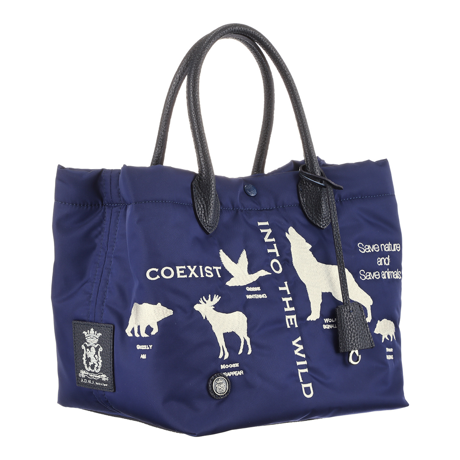 エーディーエムジェイ はっ水 イタリアンナイロン キューブトートバッグ