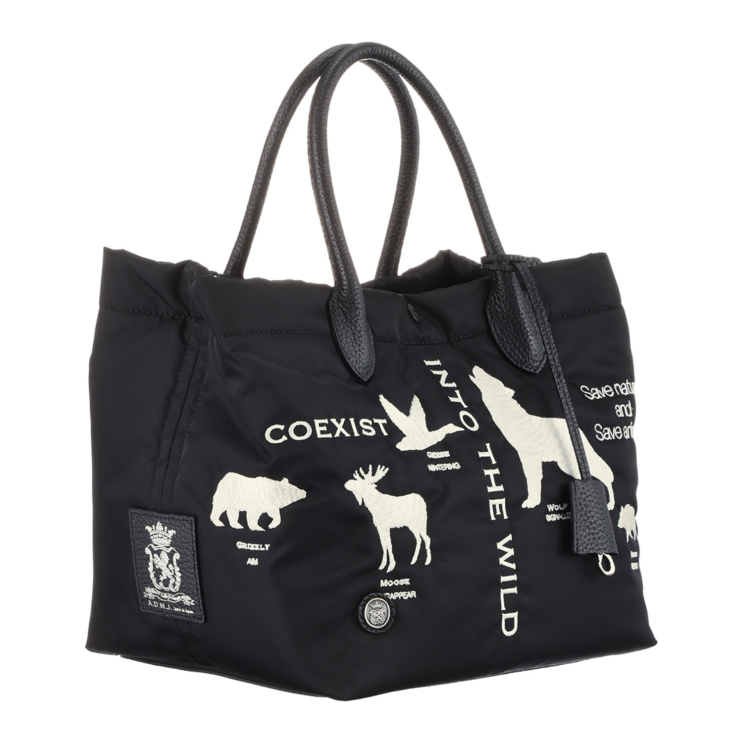 エーディーエムジェイ はっ水 イタリアンナイロン キューブトートバッグ