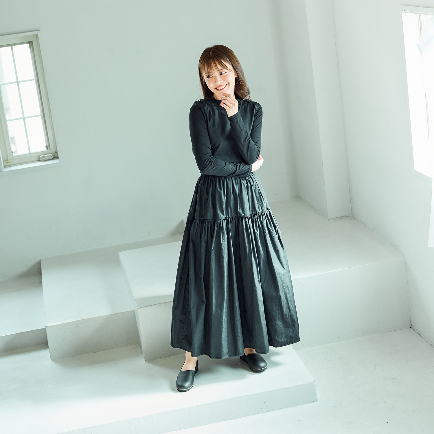 フィグリーノ 日本製　はっ水牛革 柔らか仕立て　超軽量 ラウンドトゥ　リラックス ウエッジソールシューズ