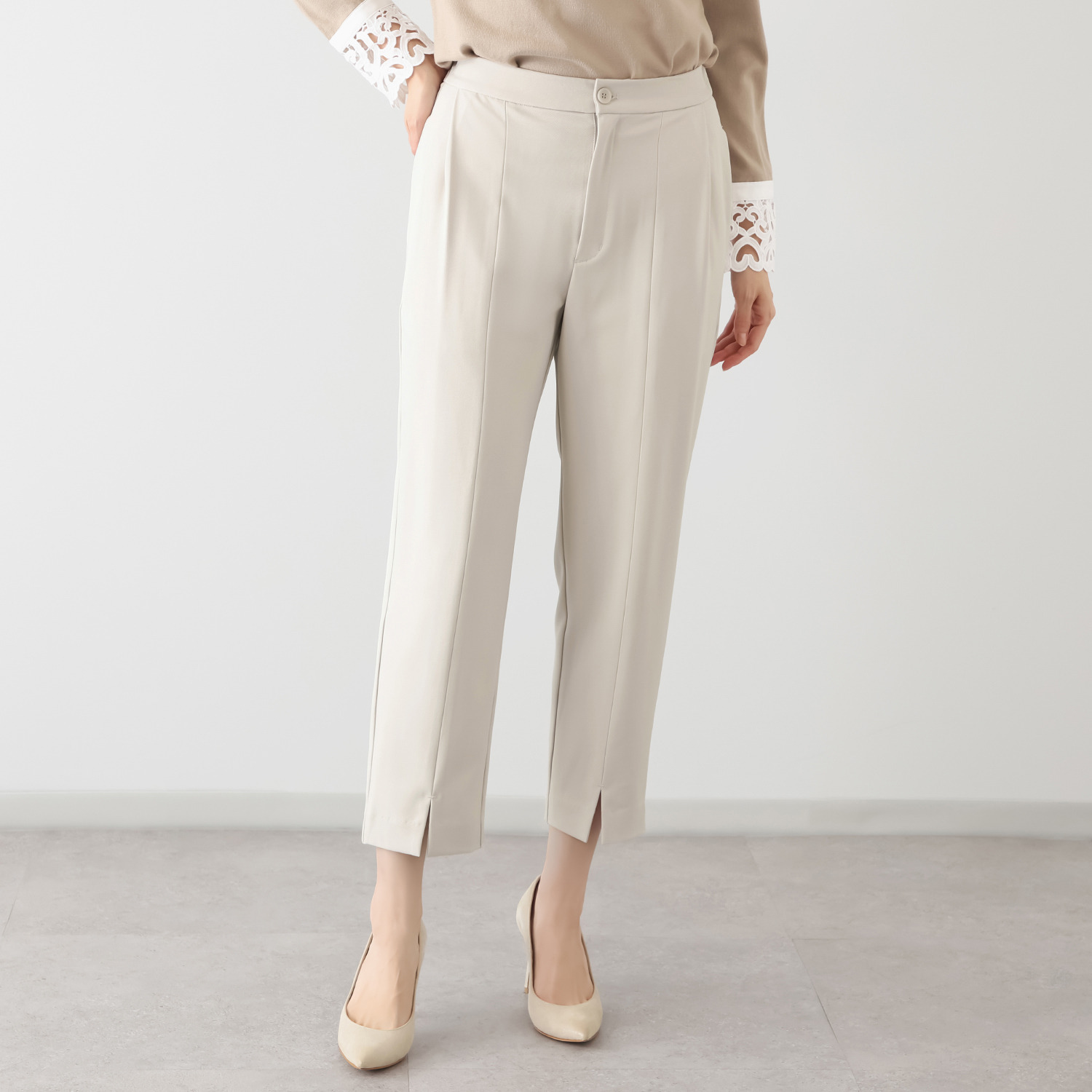 アペーナ 大人の女性のための すっきり見え センタースリット イージーエレガンスパンツ