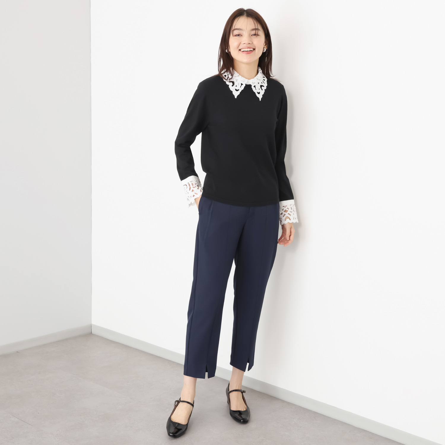 アペーナ 大人の女性のための すっきり見え センタースリット イージーエレガンスパンツ