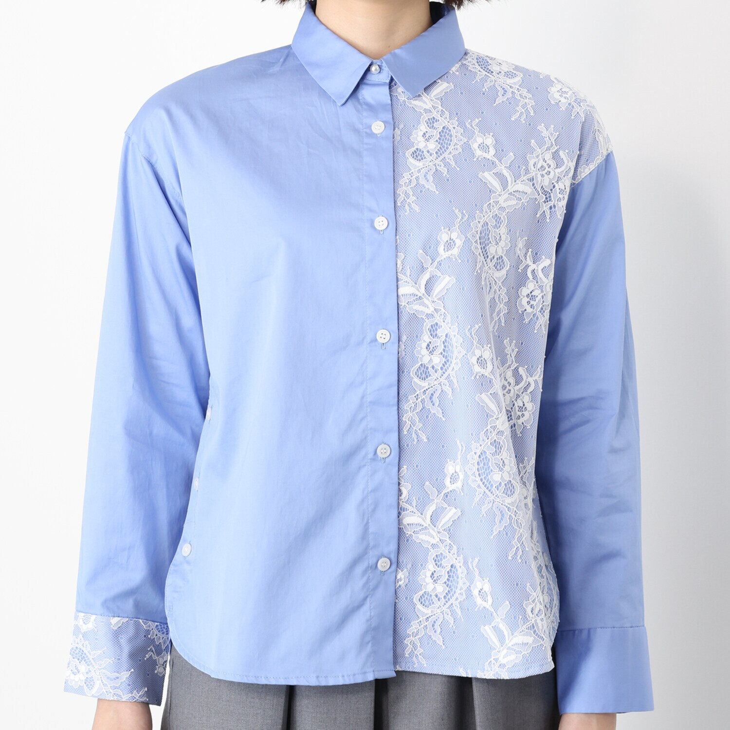 ラ　ヴァーグ　デトワール コレだけで決まる！ デイリーにもお出かけにも 活躍する アシンメトリーレース シャツ