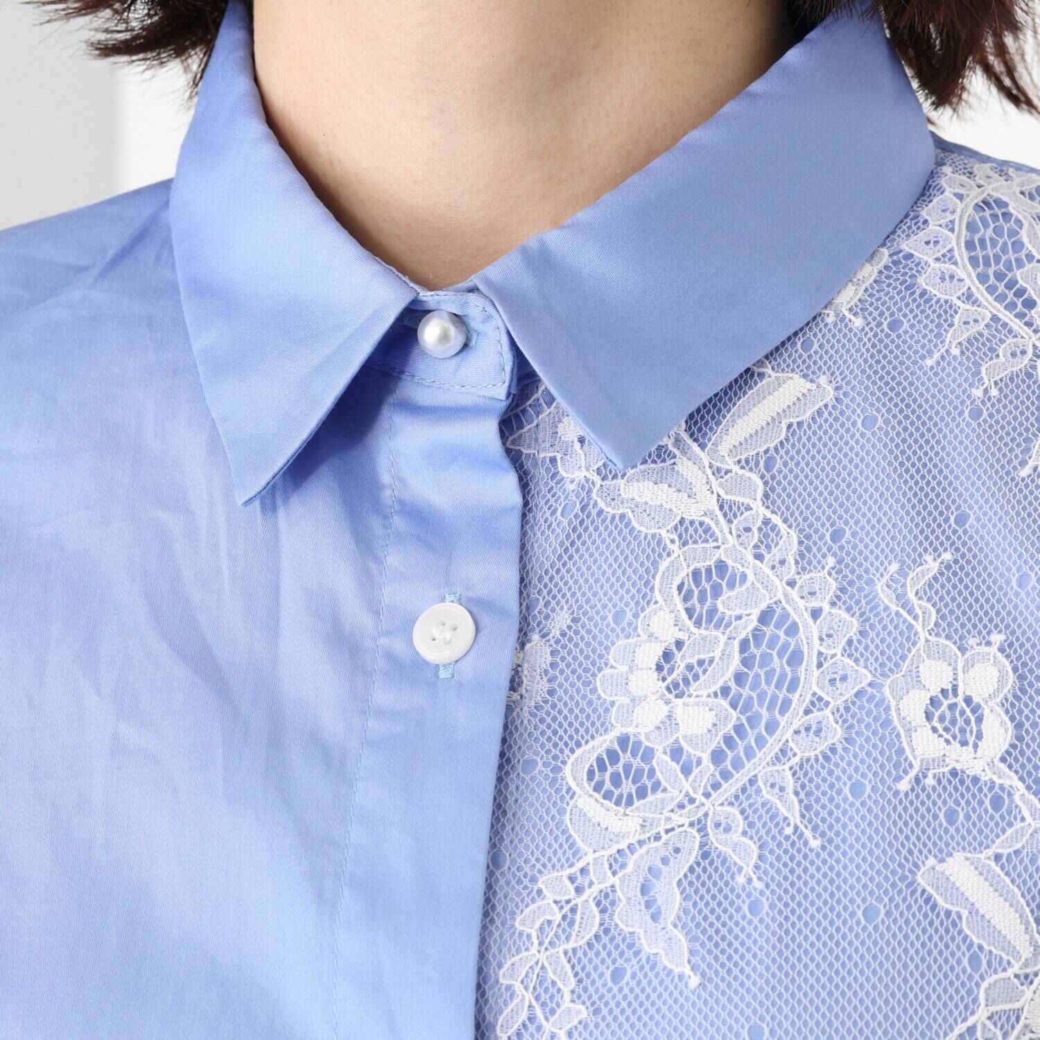 ラ　ヴァーグ　デトワール コレだけで決まる！ デイリーにもお出かけにも 活躍する アシンメトリーレース シャツ