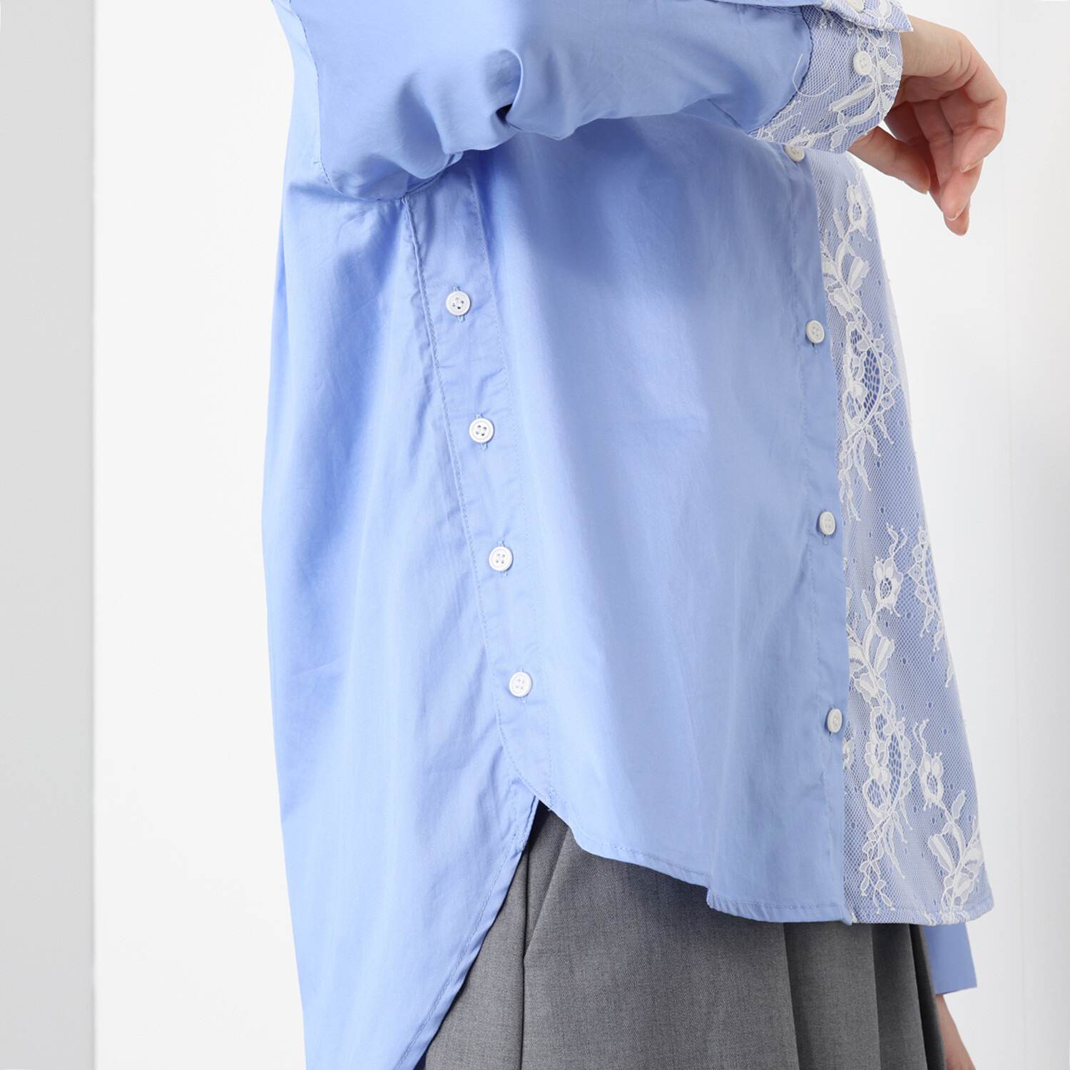 ラ　ヴァーグ　デトワール コレだけで決まる！ デイリーにもお出かけにも 活躍する アシンメトリーレース シャツ