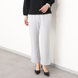 バーチ　ドゥエ コットンブレンドポンチ サイドベンツ セミワイドパンツ