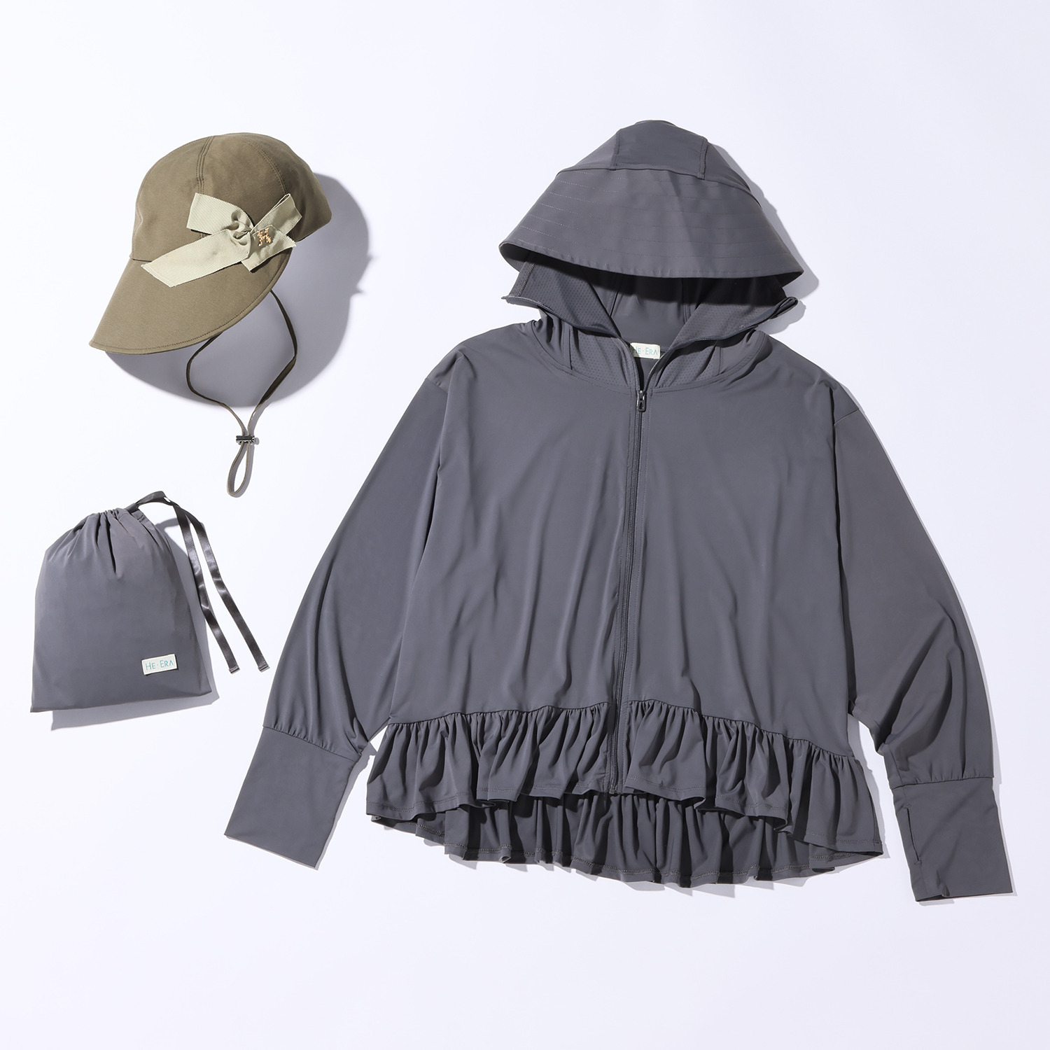 ヘ・エラ パーカーの色はお任せ！ 洗練バイザーキャップ＆ ひんやり冷感 ＵＶケアパーカー