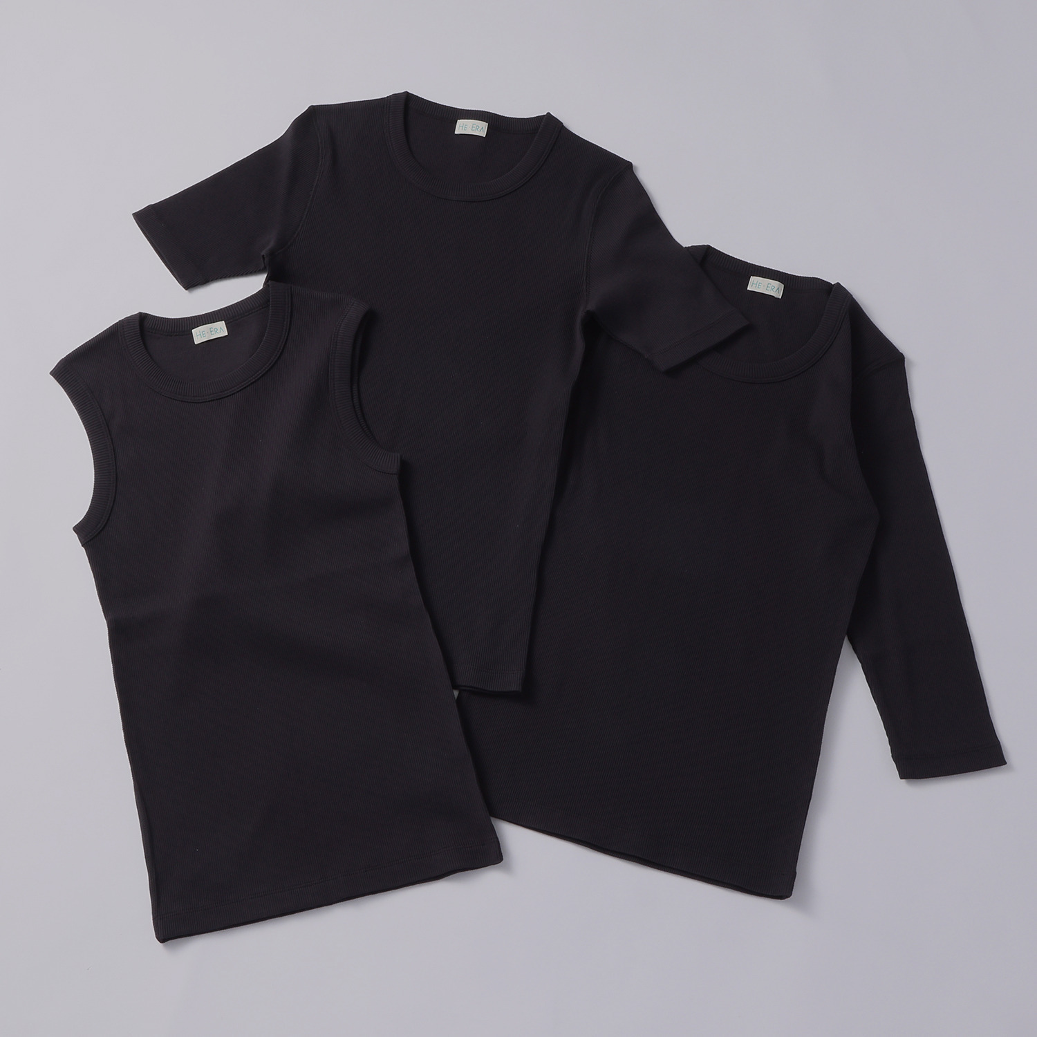 ヘ・エラ 抗菌防臭 綿１００％リブインナー ３枚セット ＜タンク・半袖・八分袖 　各１枚入り＞