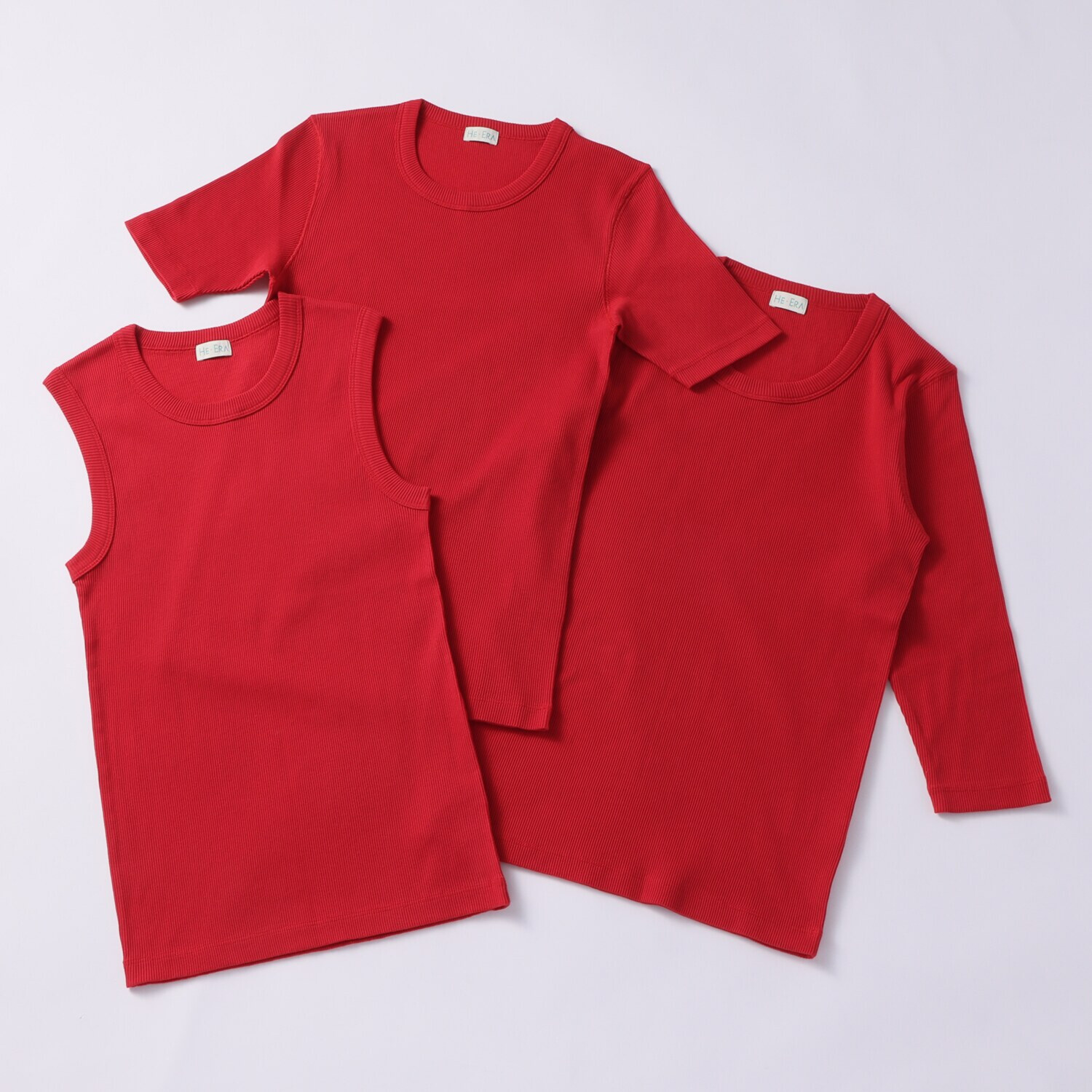 ヘ・エラ 抗菌防臭 綿１００％リブインナー ３枚セット ＜タンク・半袖・八分袖 　各１枚入り＞