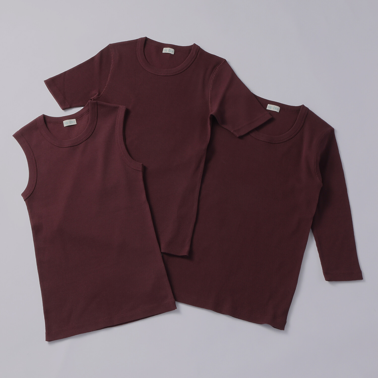 ヘ・エラ 抗菌防臭 綿１００％リブインナー ３枚セット ＜タンク・半袖・八分袖 　各１枚入り＞