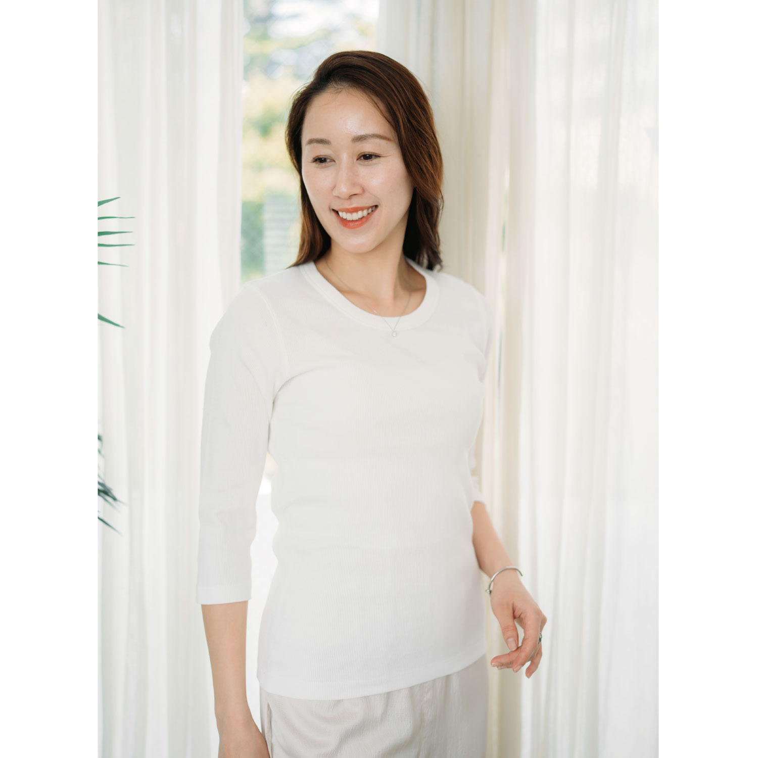 ヘ・エラ 抗菌防臭 綿１００％リブインナー ３枚セット ＜タンク・半袖・八分袖 　各１枚入り＞