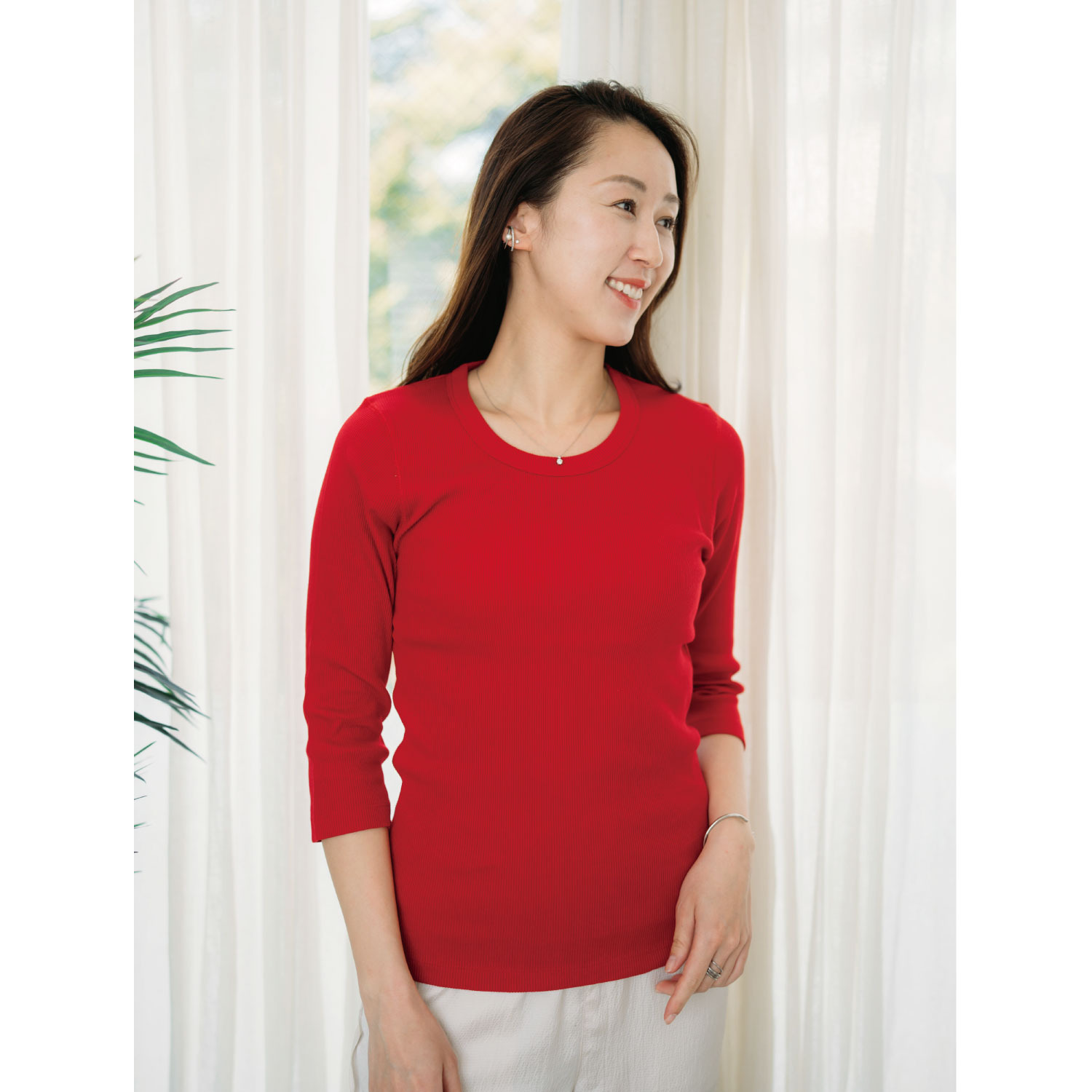 ヘ・エラ 抗菌防臭 綿１００％リブインナー ３枚セット ＜タンク・半袖・八分袖 　各１枚入り＞