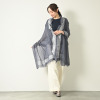 ティエドゥール 内モンゴル産 梳毛カシミヤ× コットンラミー 箔プリントストール