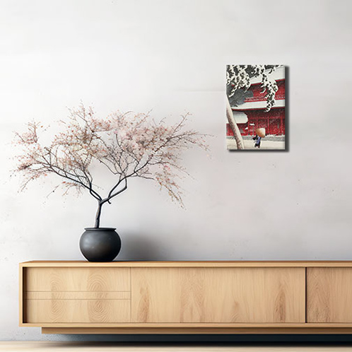 インテリアアート 川瀬巴水　芝増上寺 ＜約２７×１９ｃｍ＞