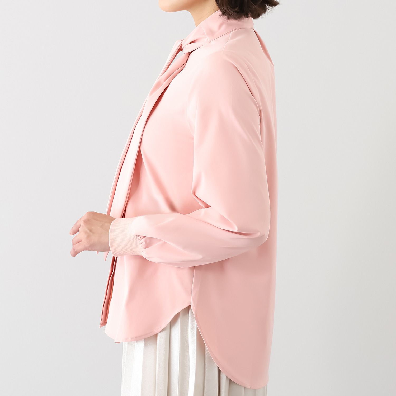 パルムミミ クリーミーツイル ボウタイシャツブラウス