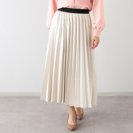 パルムミミ ヴィンテージ調サテン シャイニー素材 プリーツスカート