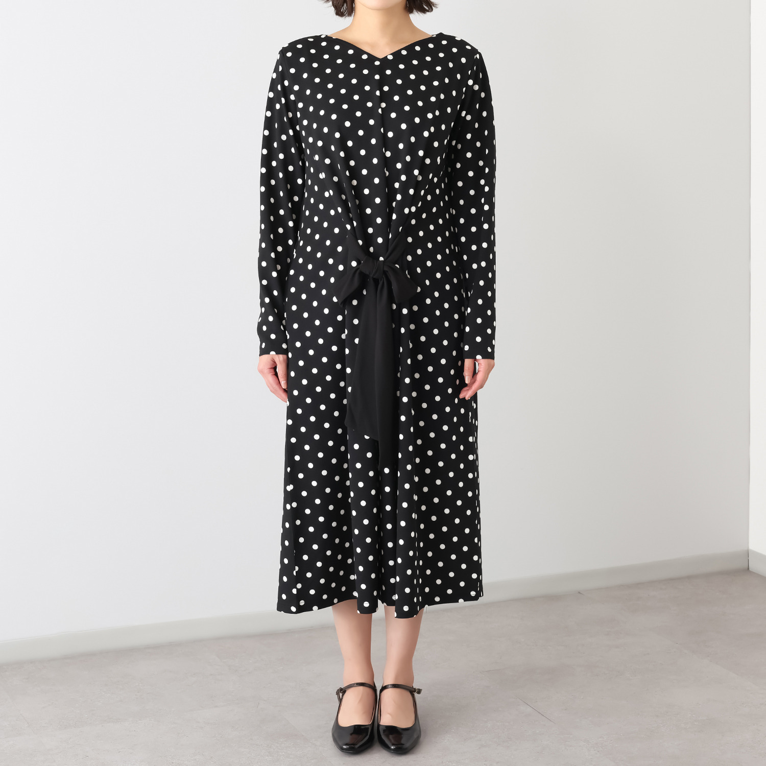 パルムミミ カットジョーゼット タックドレープ 前後２ウェイワンピース