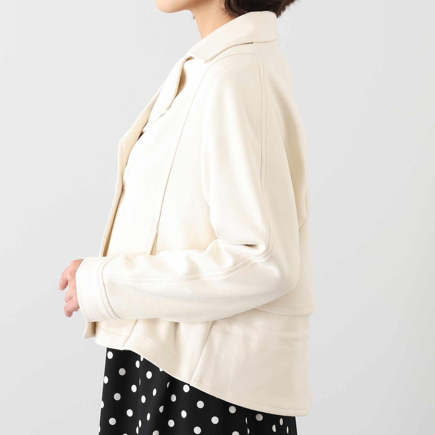 パルムミミ フェイクスエード ドローストリング付 ショートジャケット