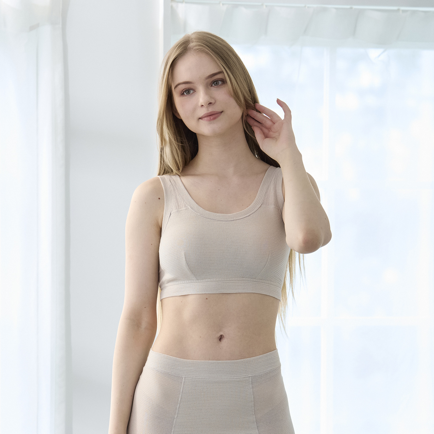 丸福ガーゼ 吸水速乾・抗菌防臭 オーガニックコットン混 ノンワイヤーブラ ２枚セット