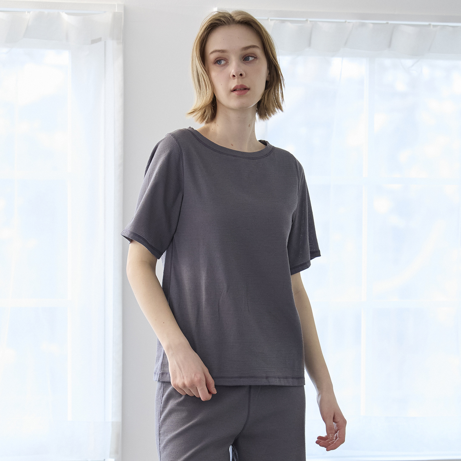 丸福ガーゼ 吸水速乾・抗菌防臭 オーガニックコットン混 半袖Ｔシャツ