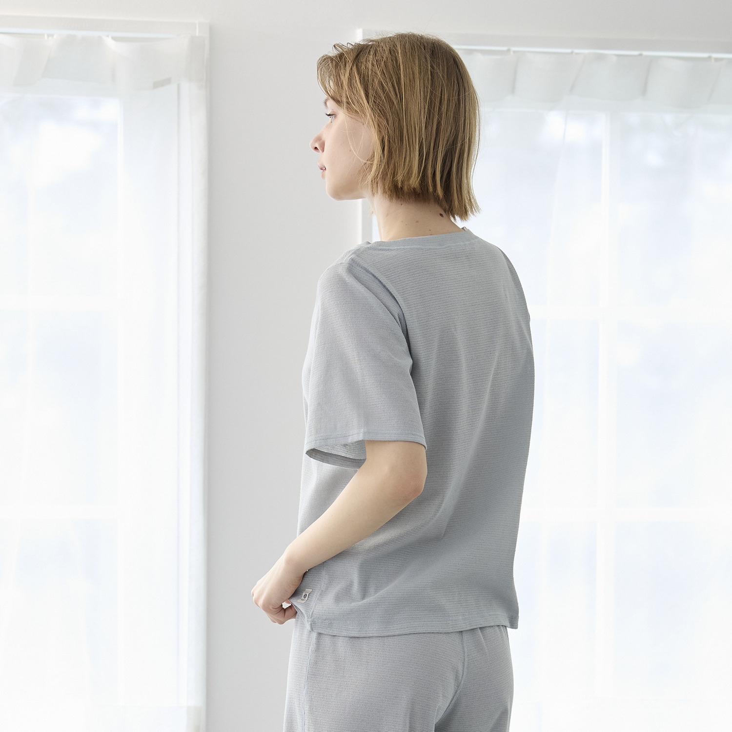 丸福ガーゼ 吸水速乾・抗菌防臭 オーガニックコットン混 半袖Ｔシャツ