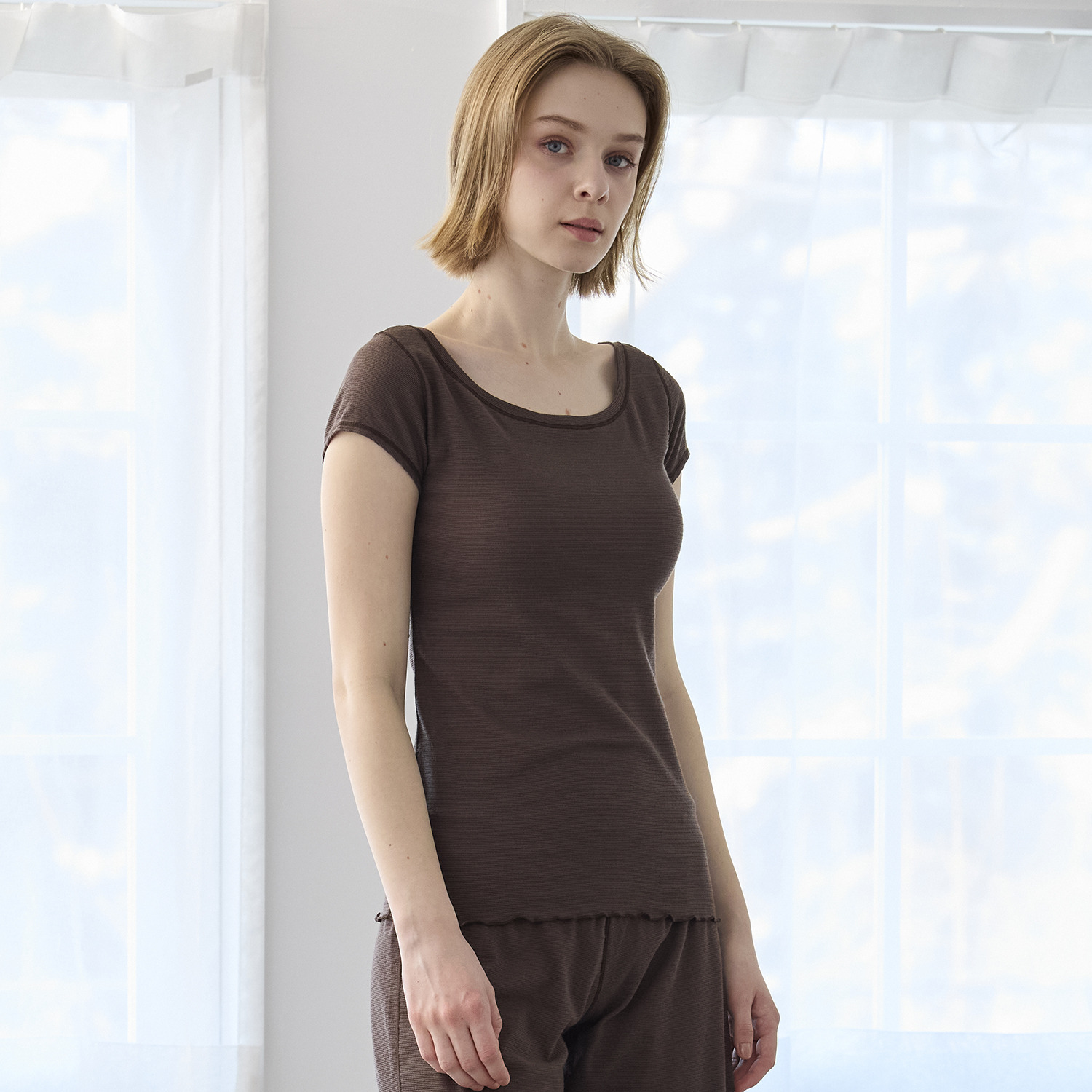 丸福ガーゼ 吸水速乾・抗菌防臭 オーガニックコットン混 フレンチスリーブインナー