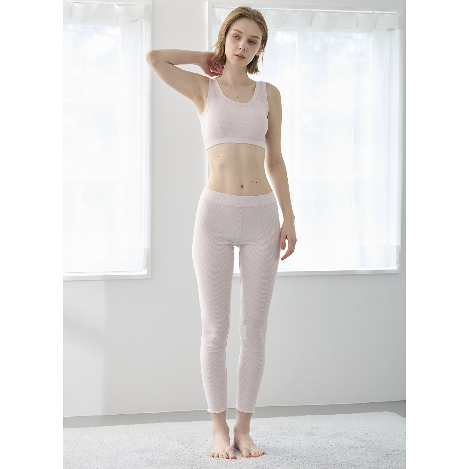 丸福ガーゼ 吸水速乾・抗菌防臭 オーガニックコットン混 マチ付レギンス