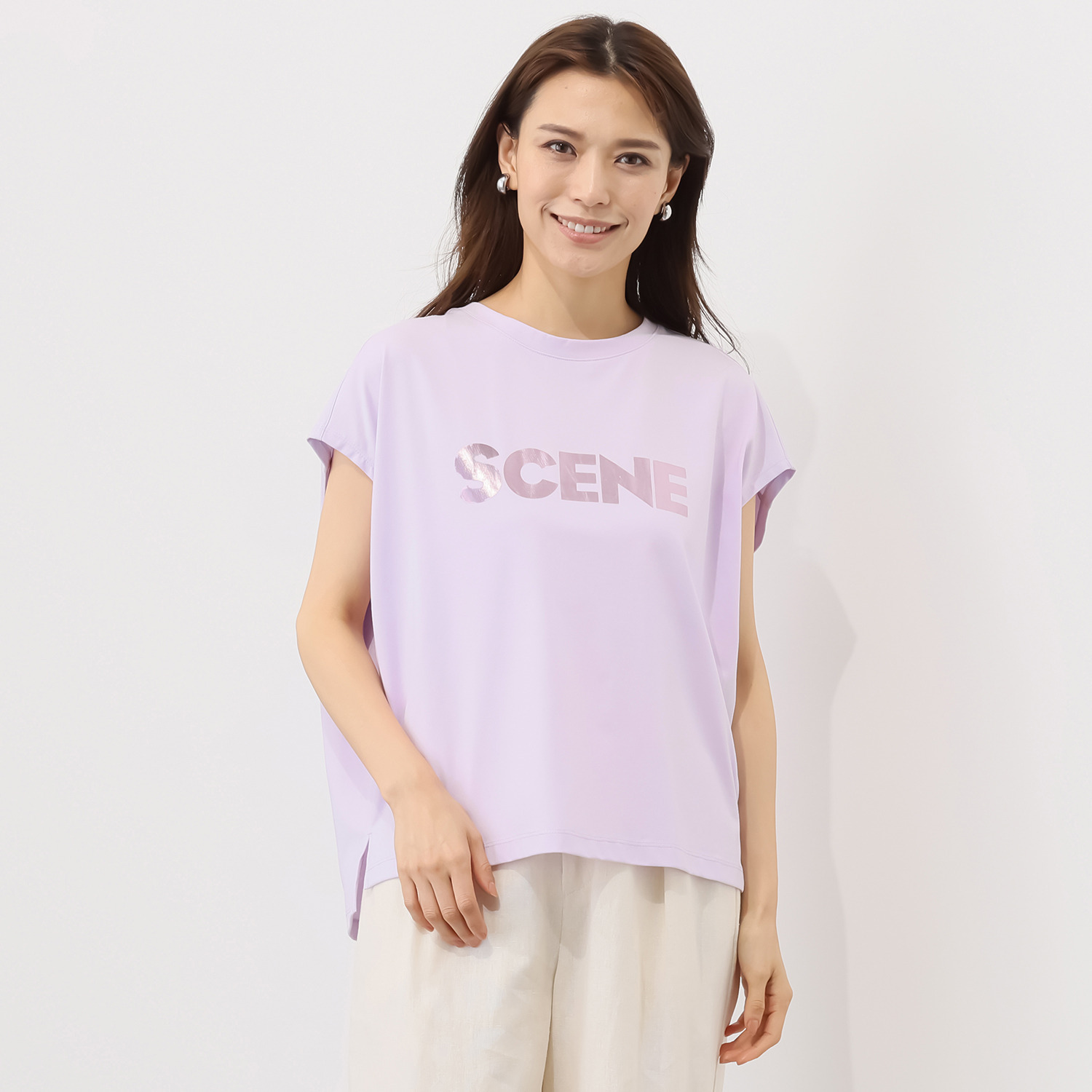 シーン ブランドロゴ入り フレンチスリーブ カットソープルオーバー