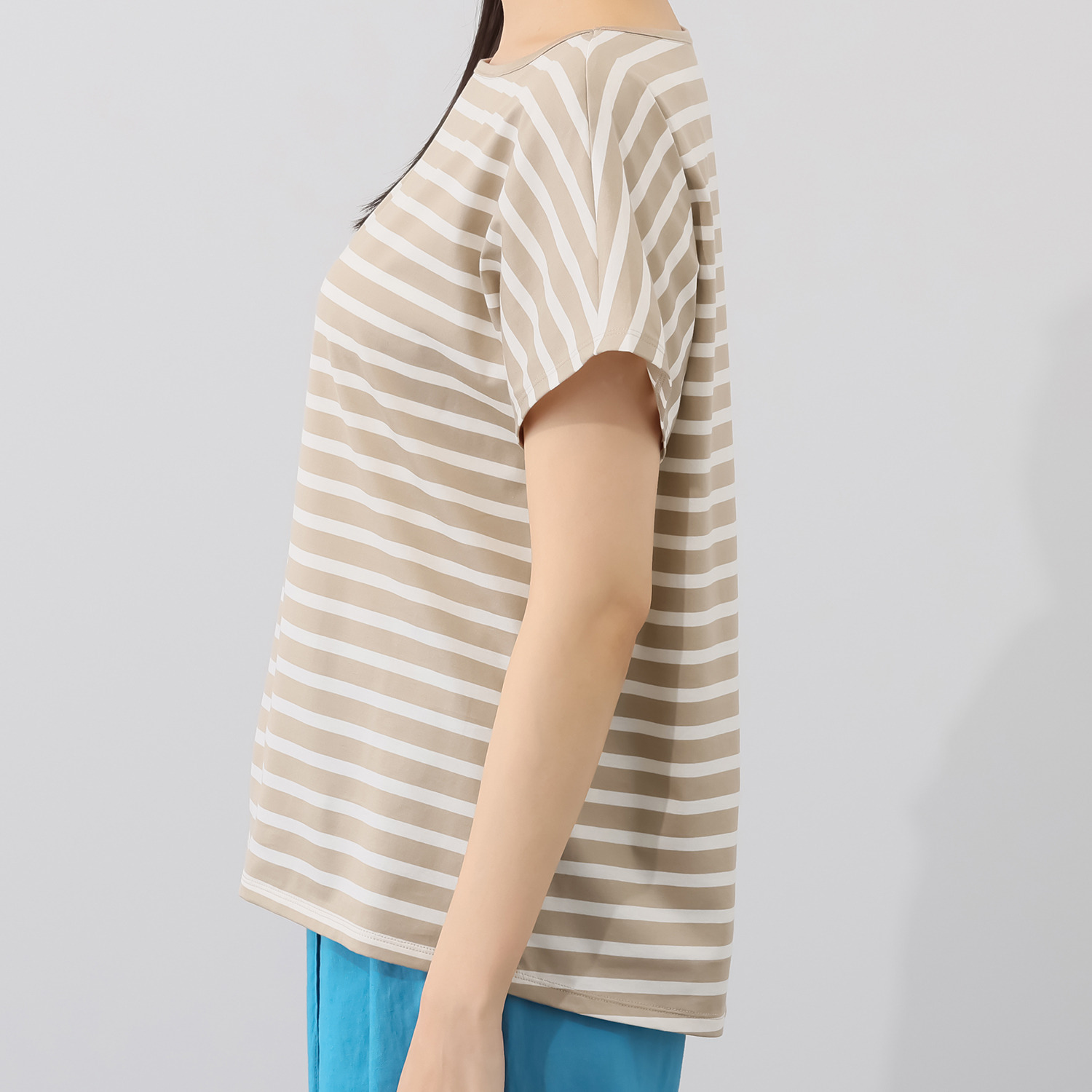 エイガールズ 接触冷感　ギザ綿１００％ ハイゲージ天竺 フレンチスリーブトップス