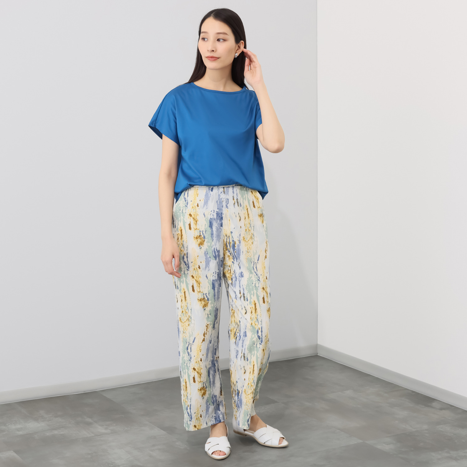 エイガールズ 接触冷感　ギザ綿１００％ ハイゲージ天竺 フレンチスリーブトップス