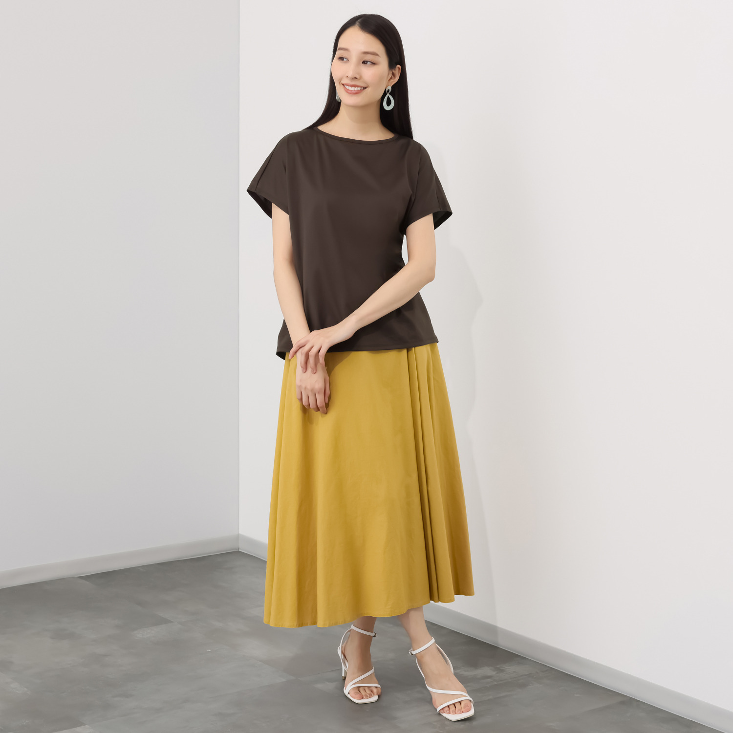 エイガールズ 接触冷感　ギザ綿１００％ ハイゲージ天竺 フレンチスリーブトップス