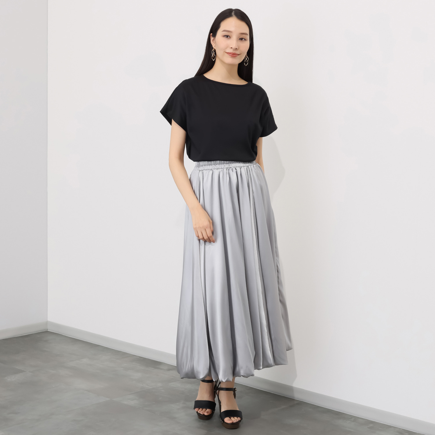 エイガールズ 接触冷感　ギザ綿１００％ ハイゲージ天竺 フレンチスリーブトップス