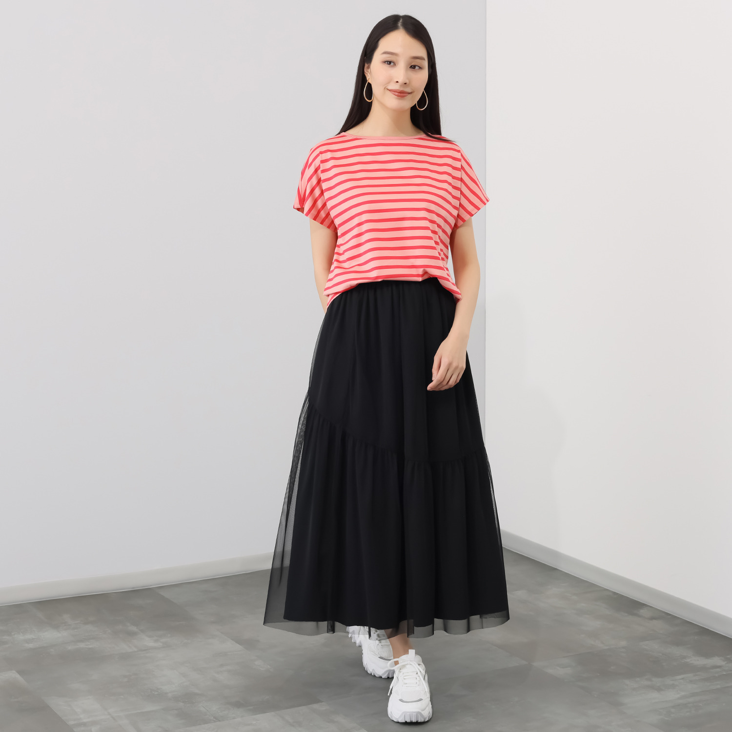 エイガールズ 接触冷感　ギザ綿１００％ ハイゲージ天竺 フレンチスリーブトップス