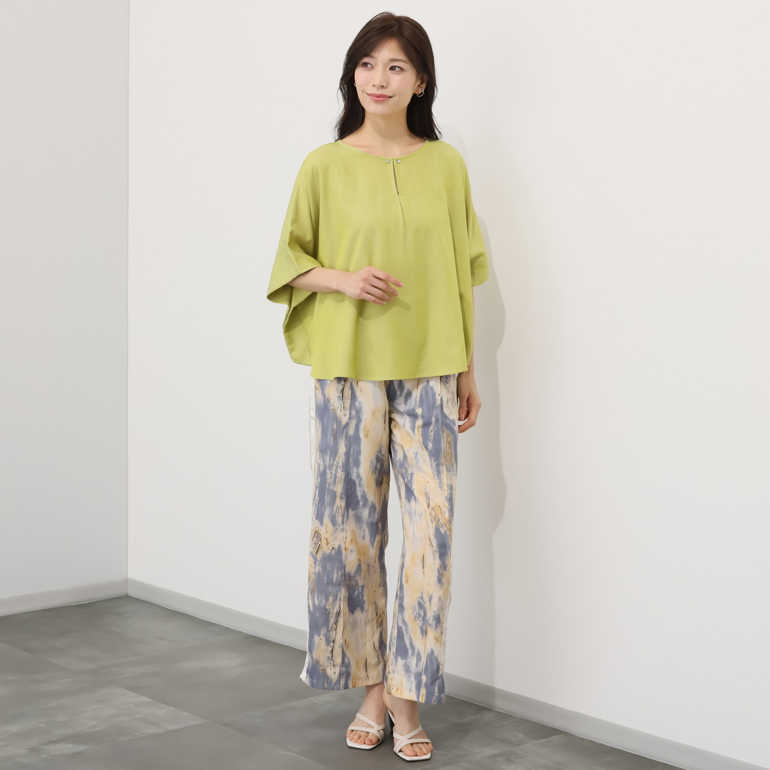 Ｔ．Ｆ．Ｄ．Ｃ 接触冷感・ＵＶカット デニムライク素材 ケープブラウス