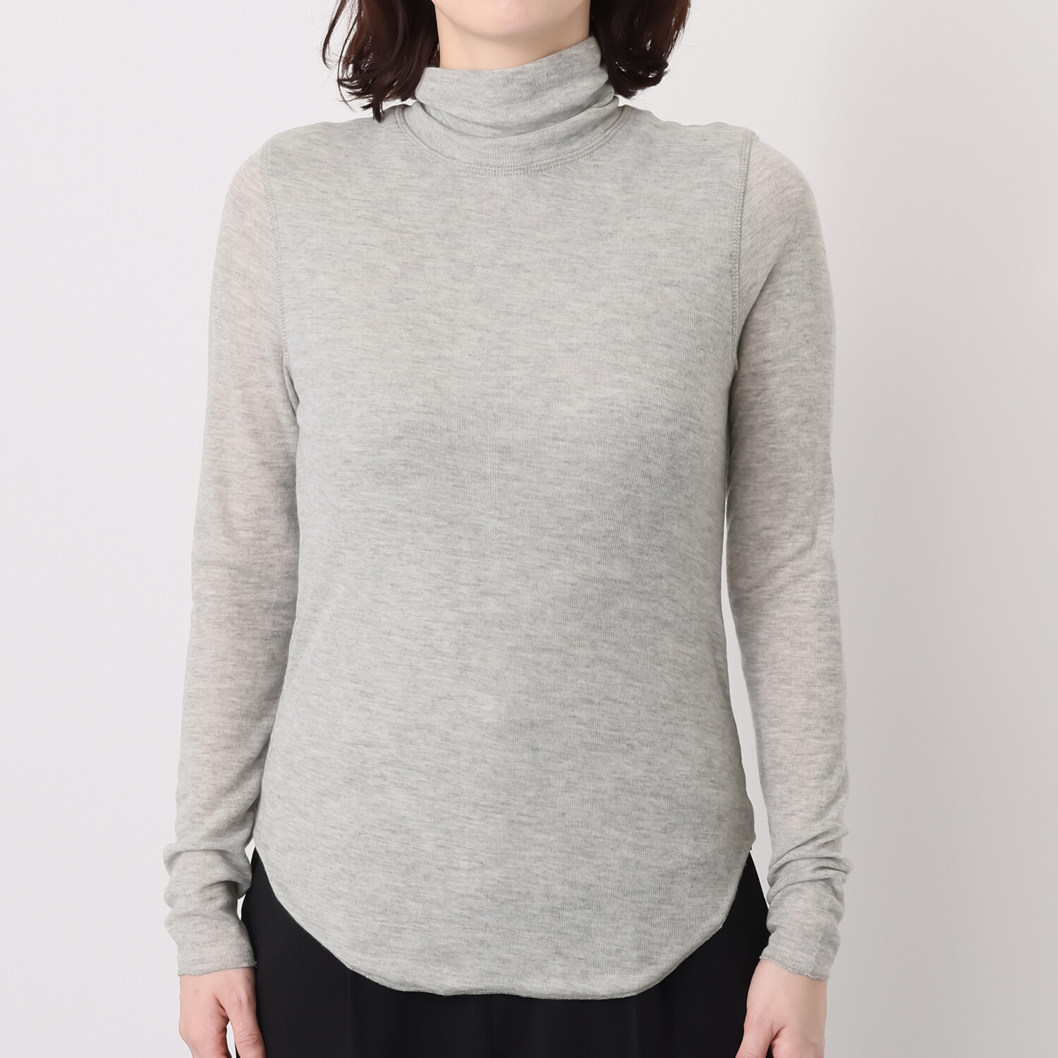 元町ゼラール なめらかで心地良い レーヨン混ソフト天竺 ハイネックプルオーバー