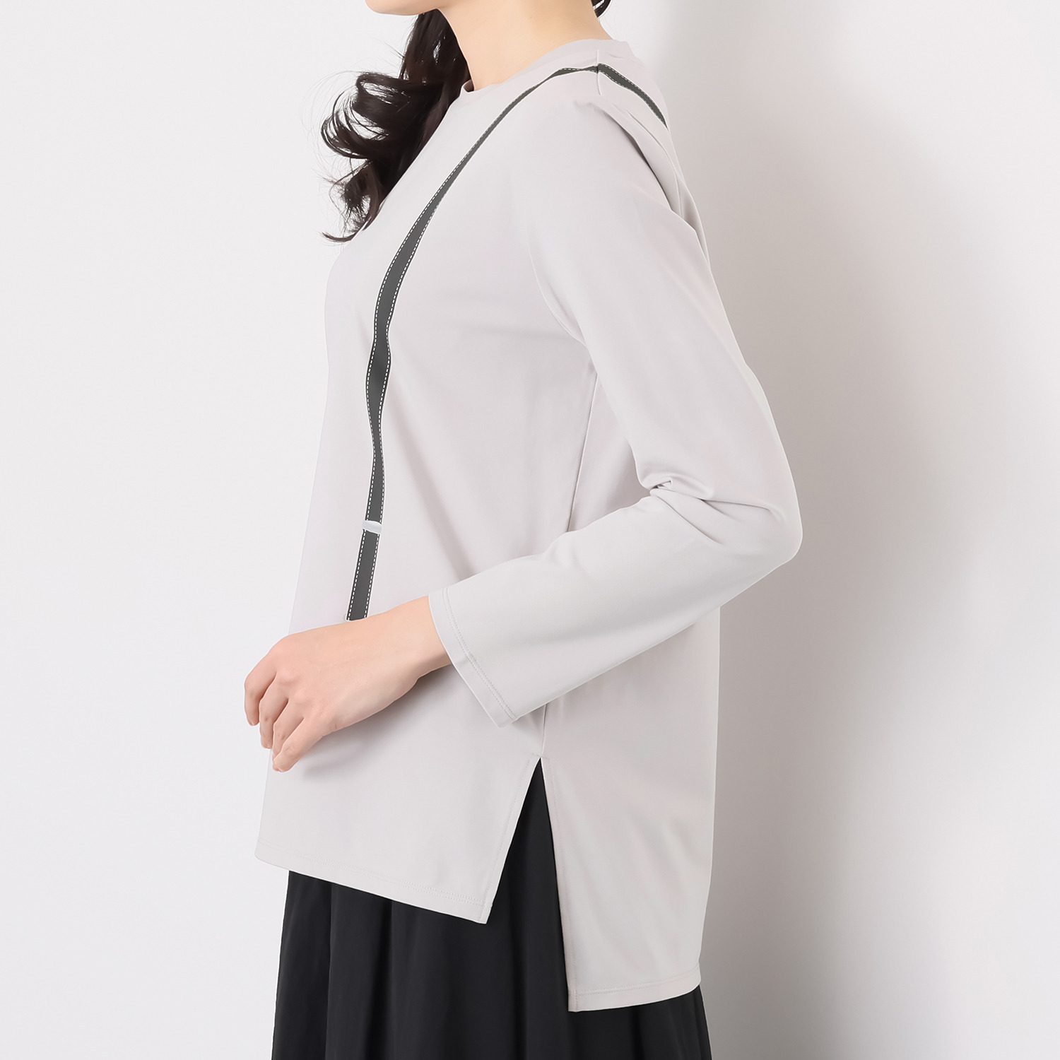 マイジュジュ ストレッチ天竺 サスペンダープリント プルオーバー