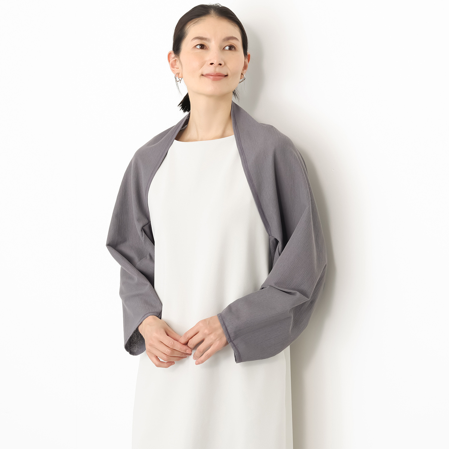 丸福ガーゼ 吸水速乾・抗菌防臭 オーガニックコットン混 ストールボレロ