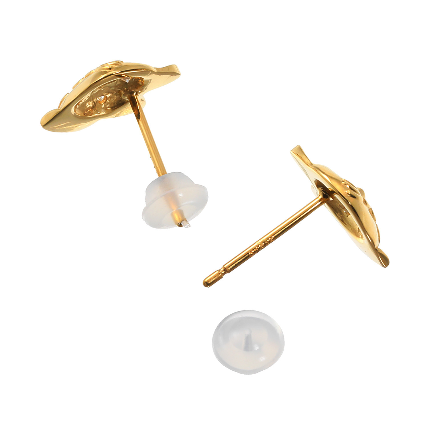 フルーフ シルバー ホワイトサファイア 招き猫モティーフ ピアス