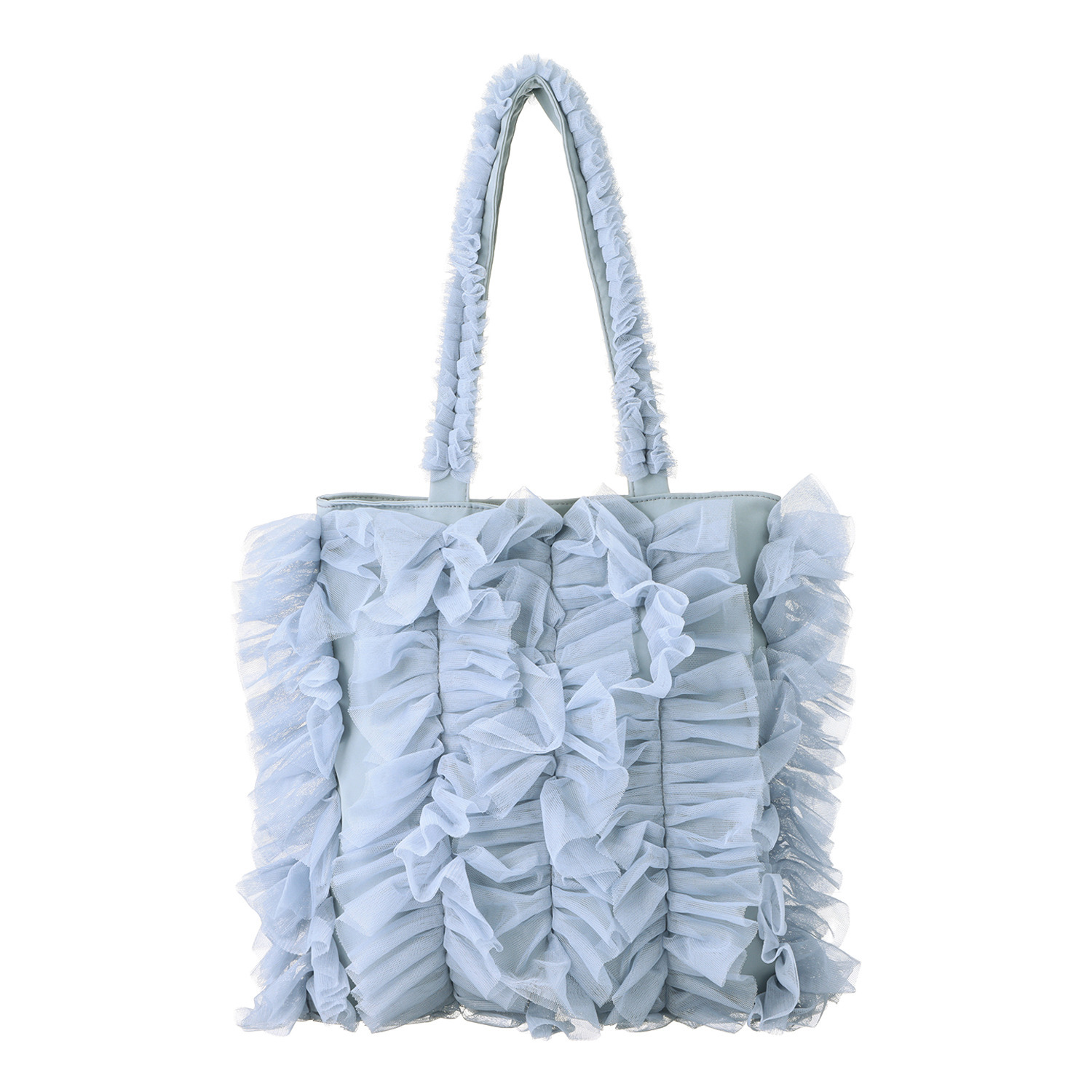 メルレット チュールレース ふわふわフリル トートバッグ