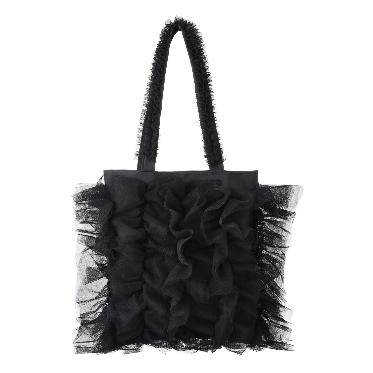 メルレット チュールレース ふわふわフリル トートバッグ