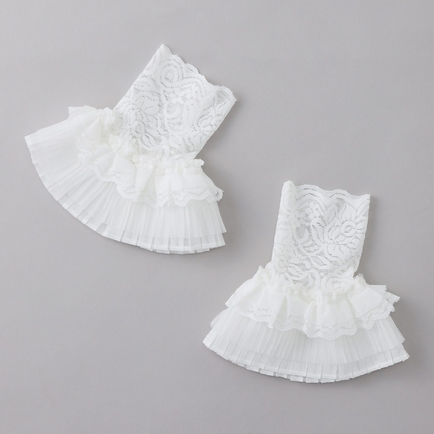 メルレット 手の甲が隠せる プリーツフリル 付け袖