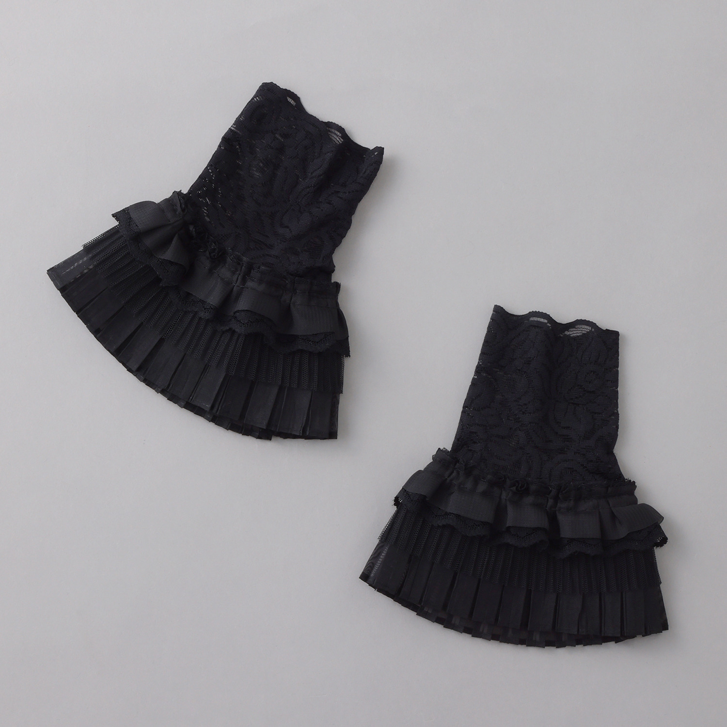 メルレット 手の甲が隠せる プリーツフリル 付け袖