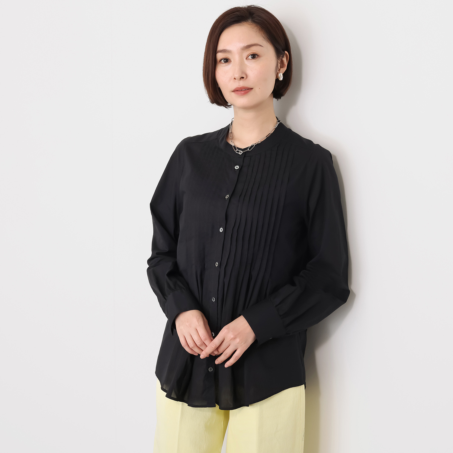 ロベルト　フリッドマン コットン ピンタックシャツ