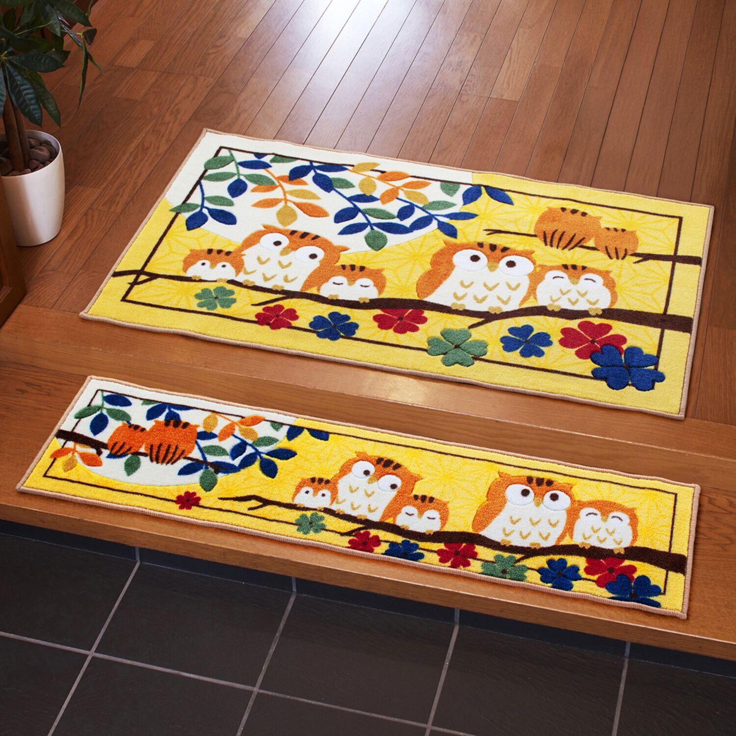 幸せの黄色い 玄関マット ＜大サイズ＞