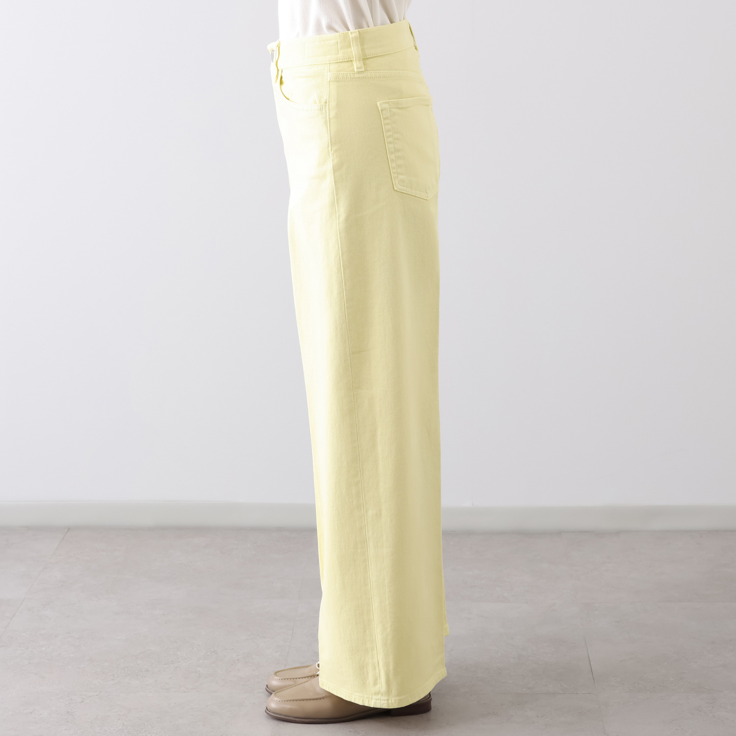 ピーティー　トリノ 製品染 センタープレス セミワイドパンツ