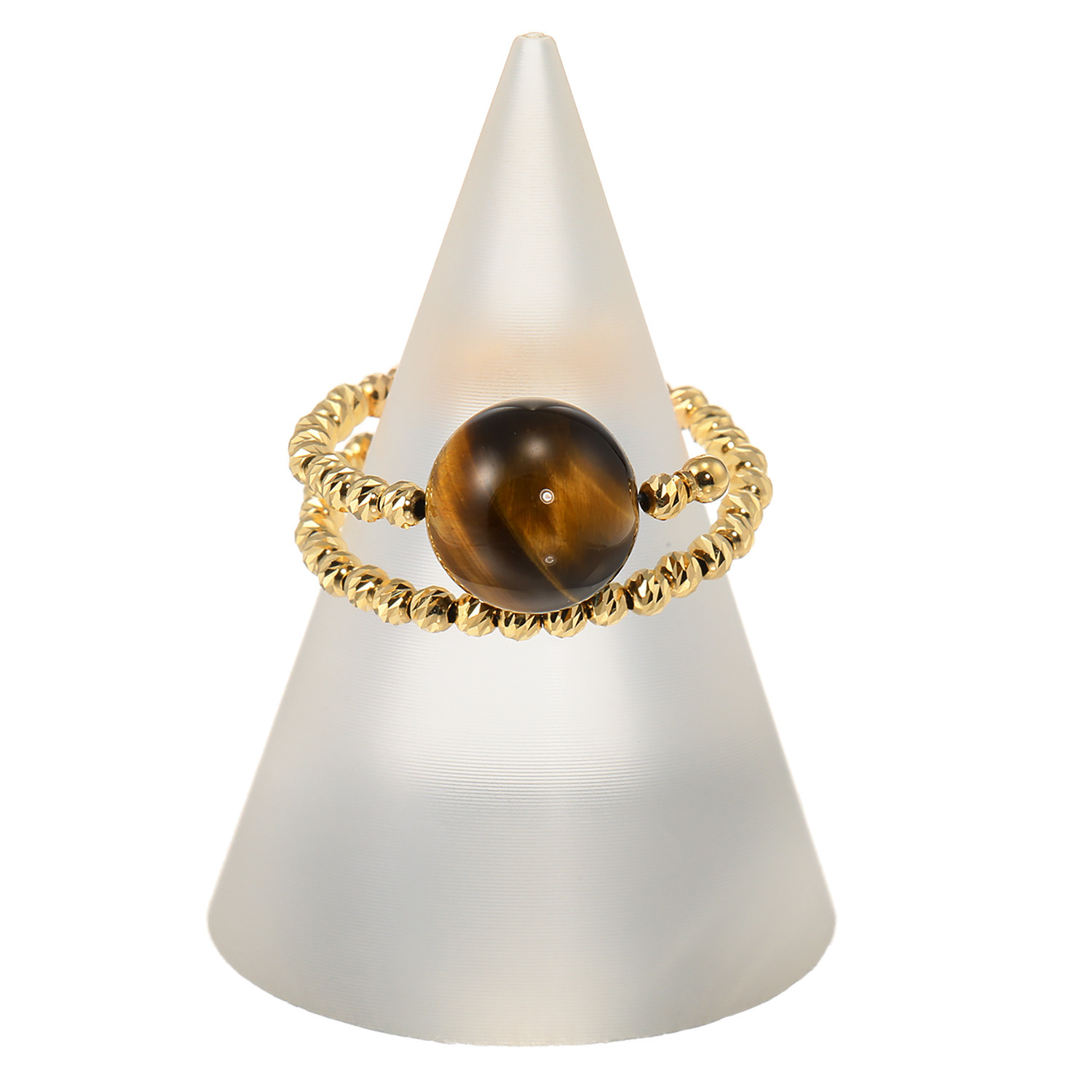 オーサムジェムズ １８Ｋ タイガーアイ フレキシブルリング