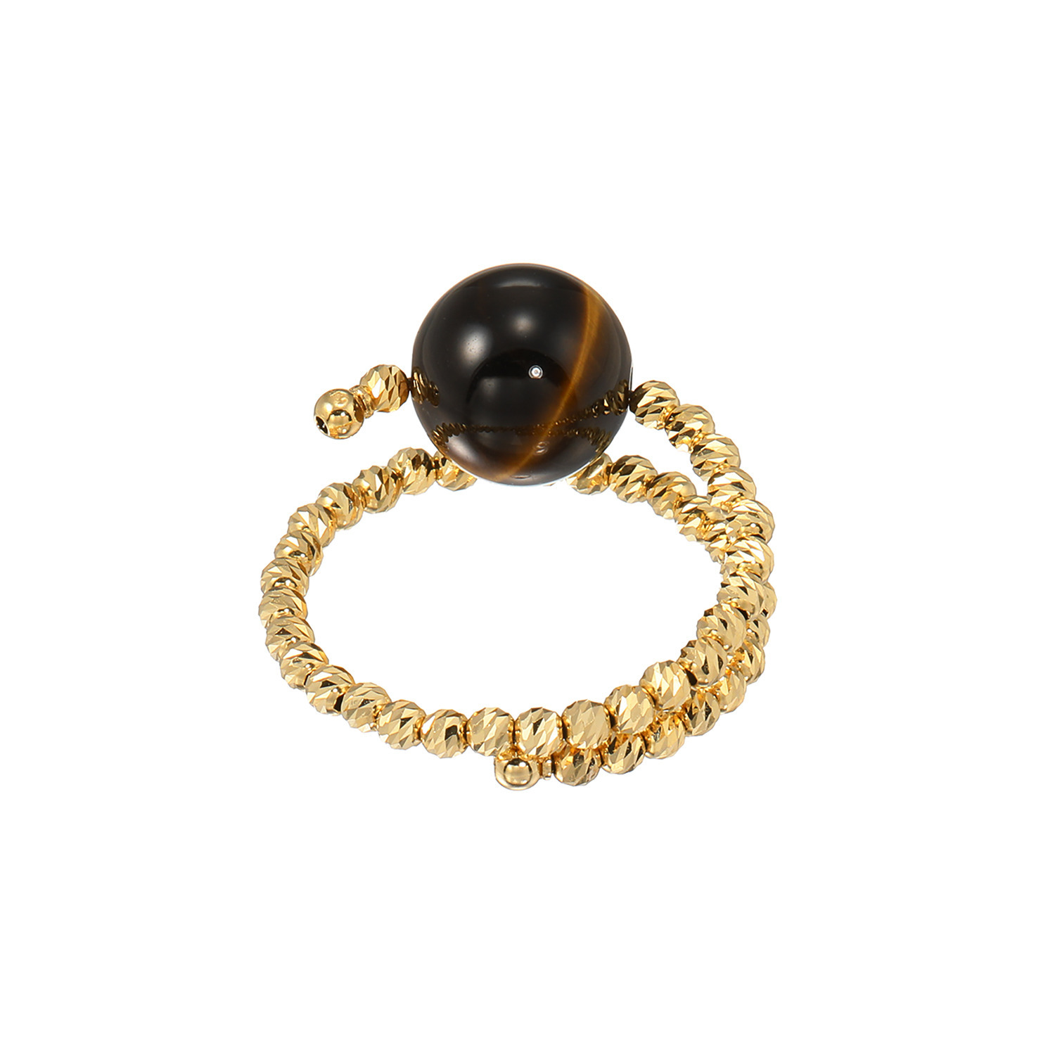 オーサムジェムズ １８Ｋ タイガーアイ フレキシブルリング