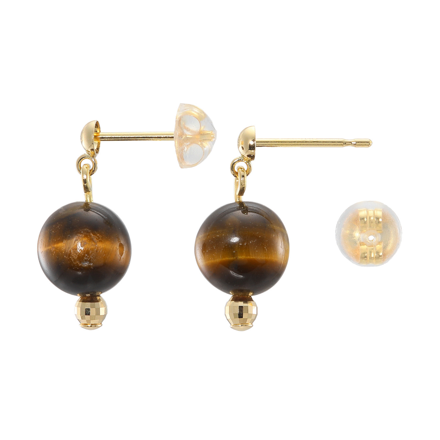 オーサムジェムズ １８Ｋ タイガーアイ スウィングピアス