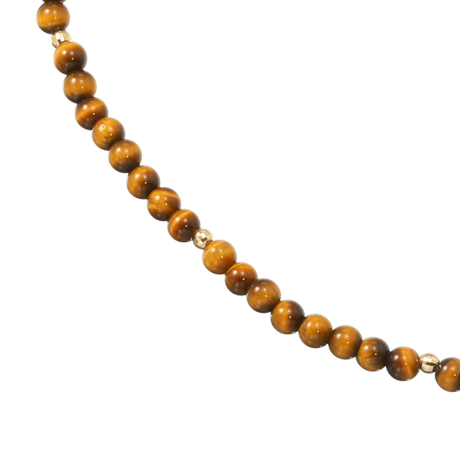 オーサムジェムズ １８Ｋ タイガーアイ ラウンドビーズ ネックレス