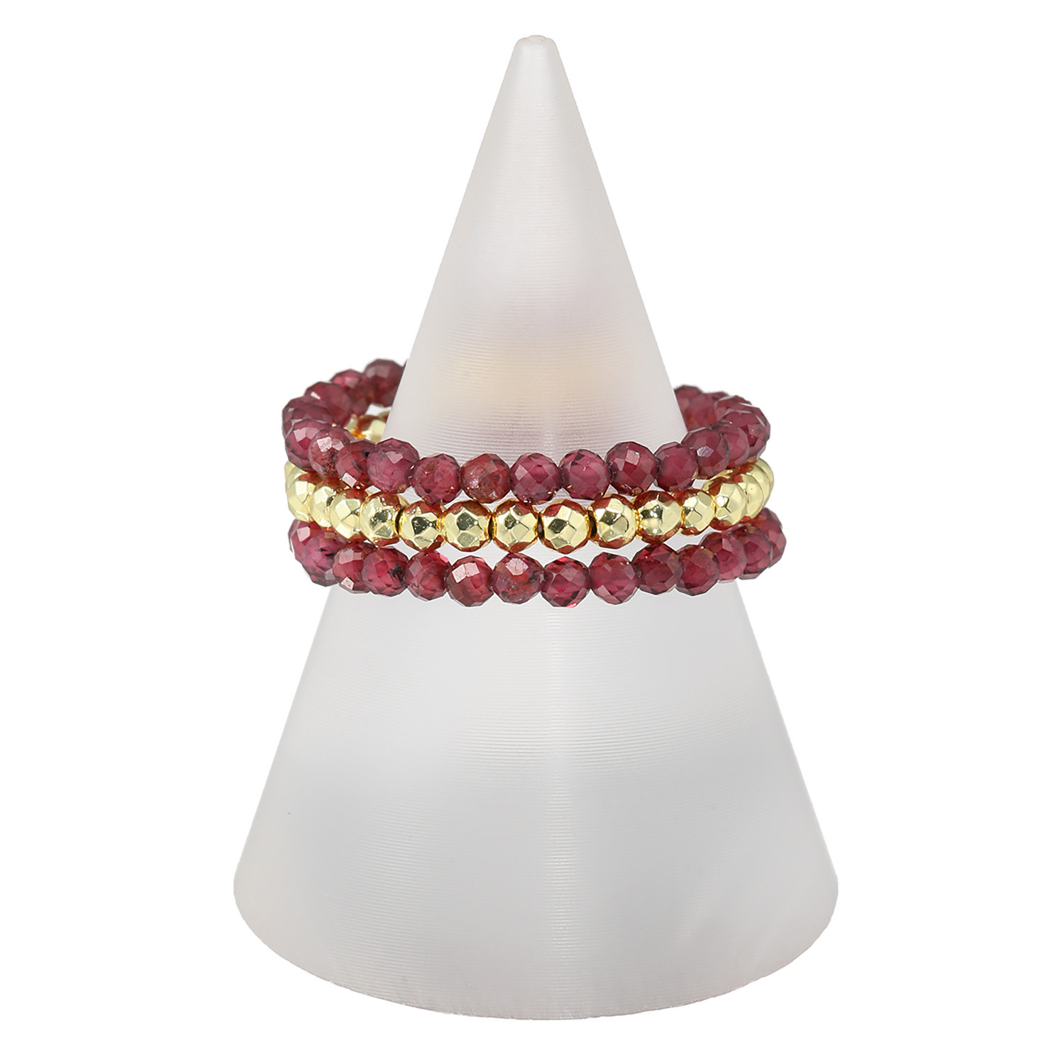 イーシア ジェムストーン バイカラー マルチストランドリング