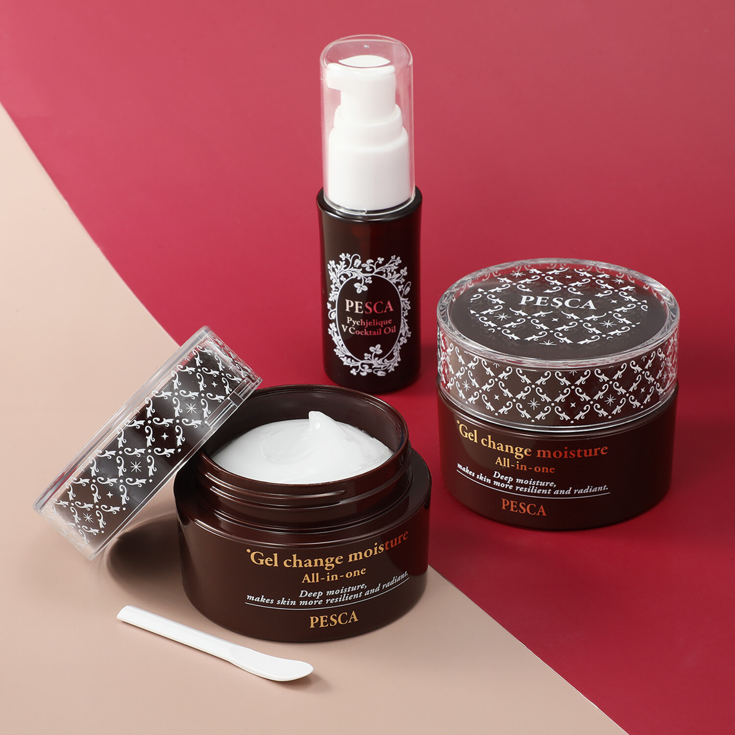 ペスカ トリプル薬用＆Ｗ美白！ シワ改善・美白ケア・ 肌あれ防止ケア！ 薬用リンクル ホワイトゲル−ＥＸ２個＆ ピクジェリーク Ｖカクテル　オイル